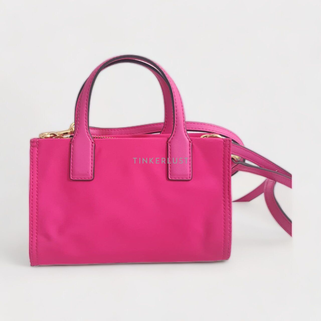 tas satchel Tory Burch Ella Mini Pink Nylon Satchel | Tinkerlust